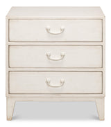 Sarreid Willow 3 Drawer Commode  Antique White