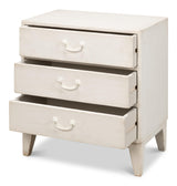 Sarreid Willow 3 Drawer Commode  Antique White