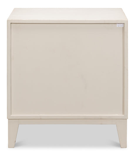 Sarreid Willow 3 Drawer Commode  Antique White