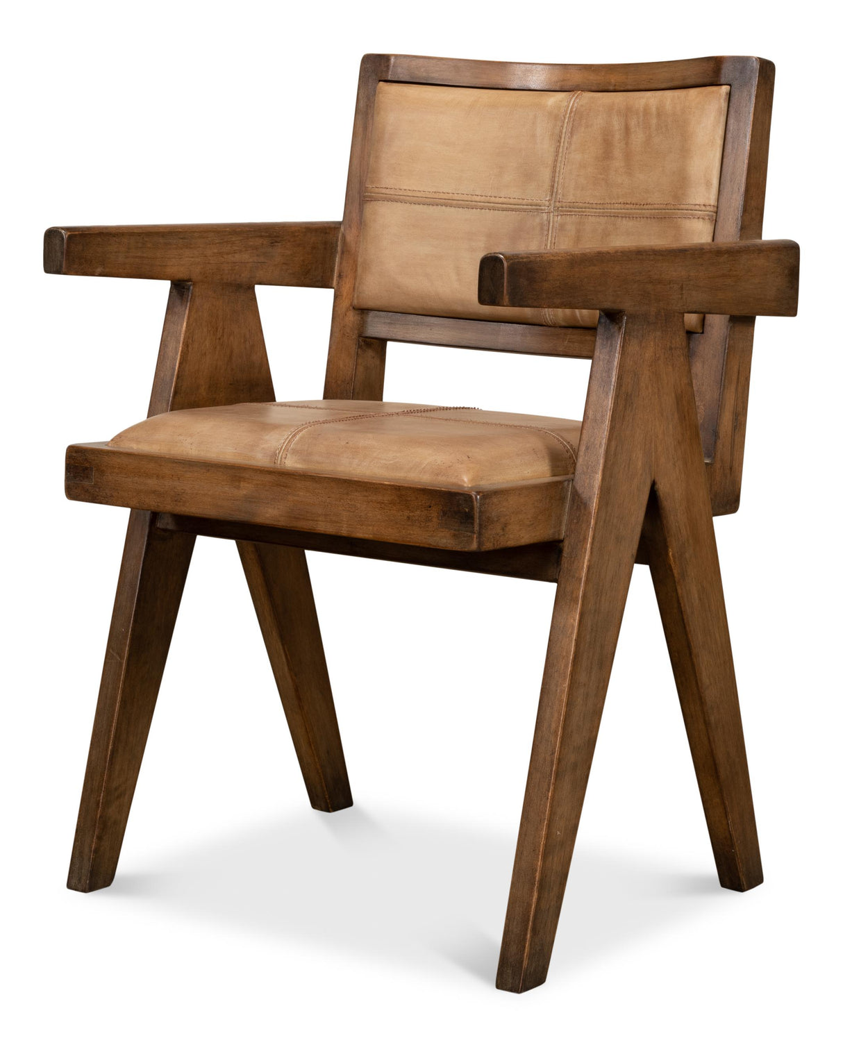 Sarreid Angus Chair  Brown W/Brown Leather