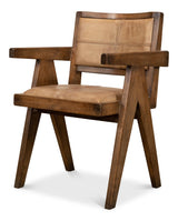 Sarreid Angus Chair  Brown W/Brown Leather