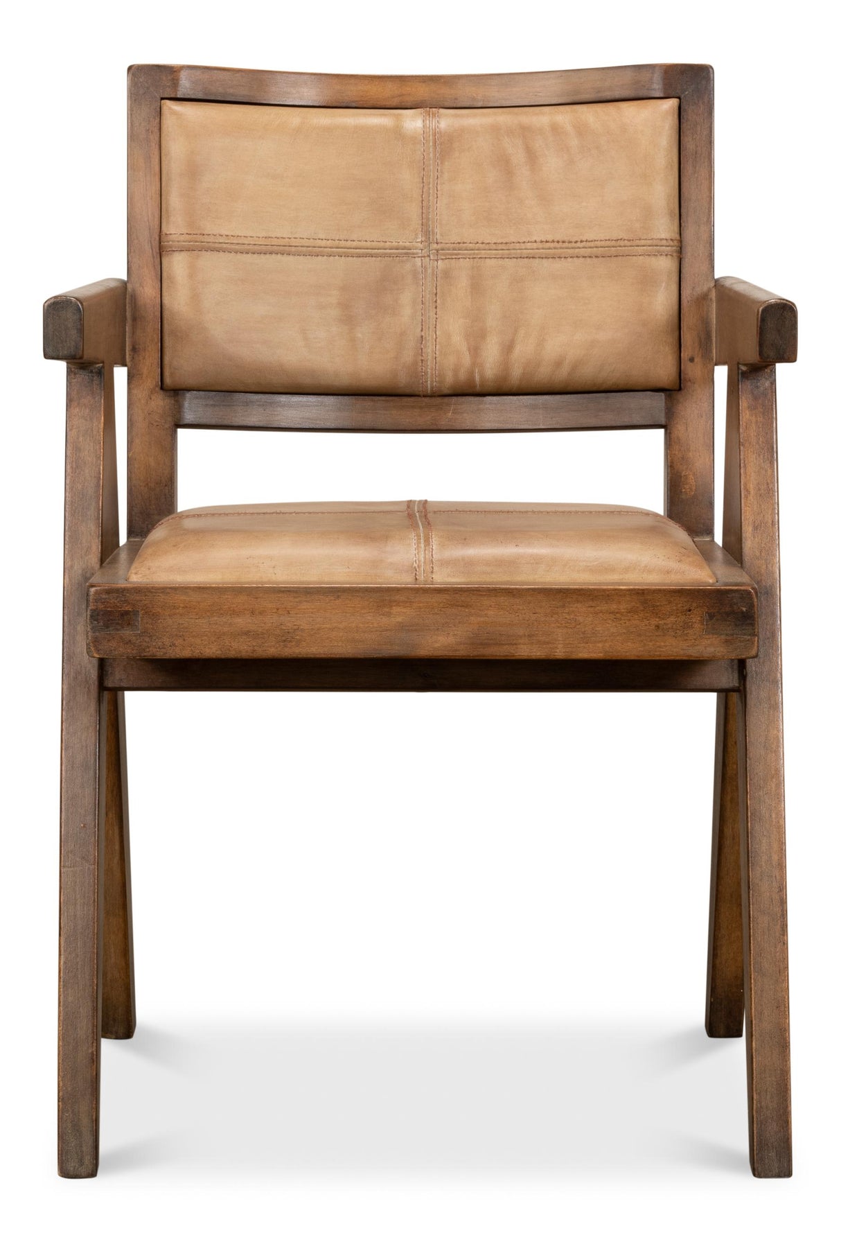 Sarreid Angus Chair  Brown W/Brown Leather