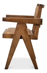 Sarreid Angus Chair  Brown W/Brown Leather