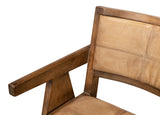 Sarreid Angus Chair  Brown W/Brown Leather