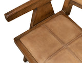 Sarreid Angus Chair  Brown W/Brown Leather