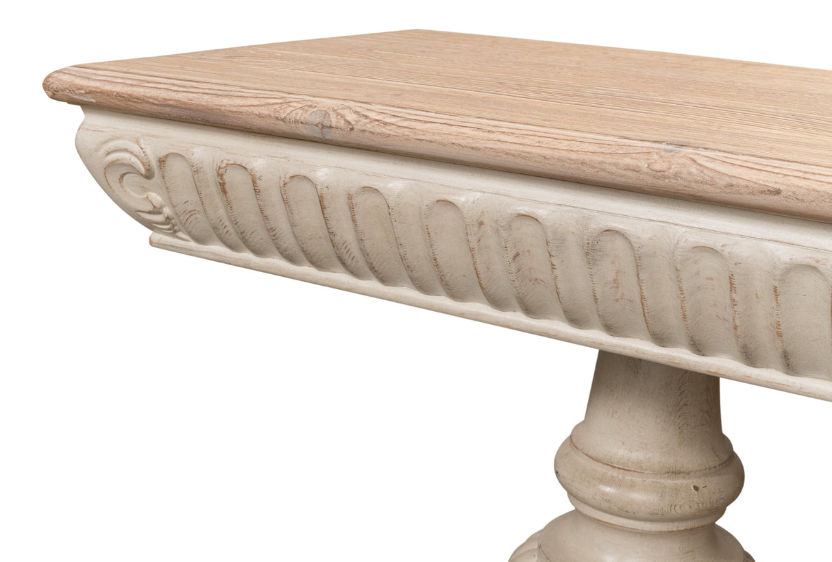 Sarreid Hugo Console  Stone Grey W/Natural Top