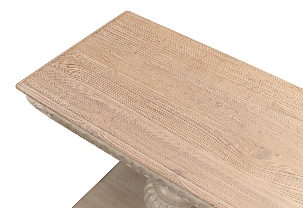 Sarreid Hugo Console  Stone Grey W/Natural Top