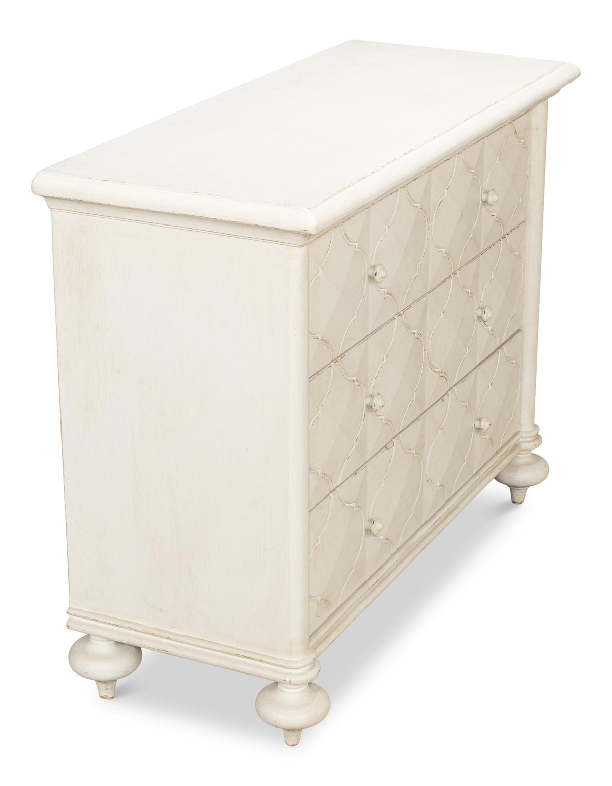 Sarreid Sommeil 3 Drawer Commode  Antique White
