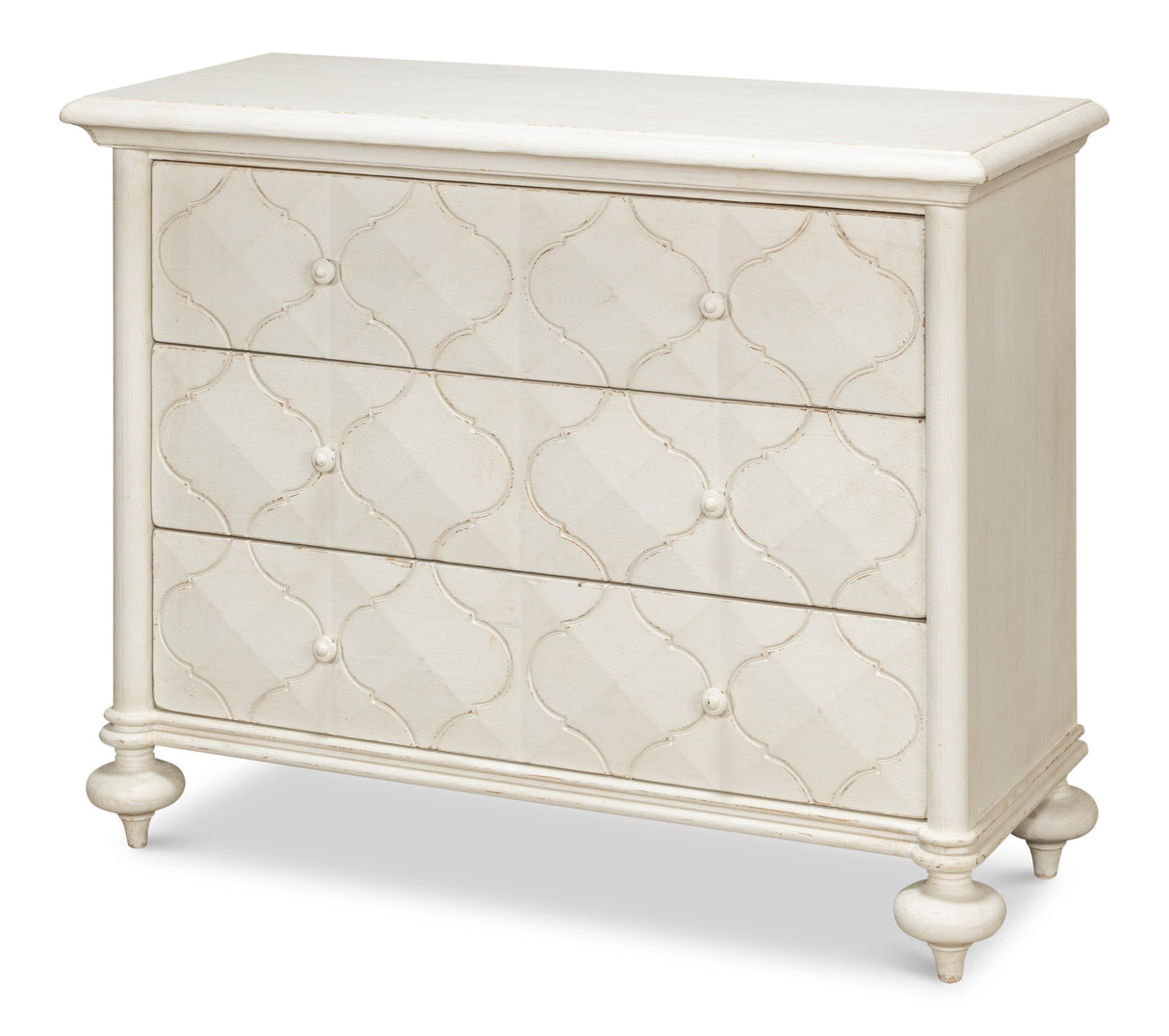 Sarreid Sommeil 3 Drawer Commode  Antique White
