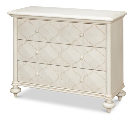 Sarreid Sommeil 3 Drawer Commode  Antique White