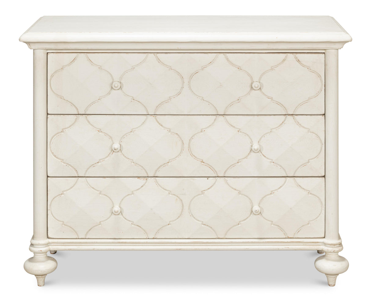 Sarreid Sommeil 3 Drawer Commode  Antique White