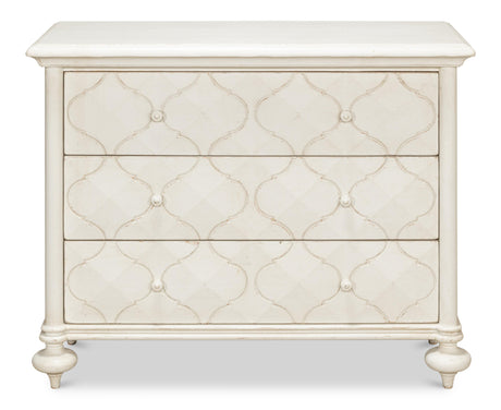 Sarreid Sommeil 3 Drawer Commode  Antique White