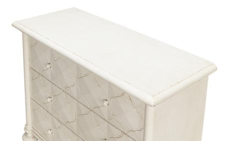 Sarreid Sommeil 3 Drawer Commode  Antique White