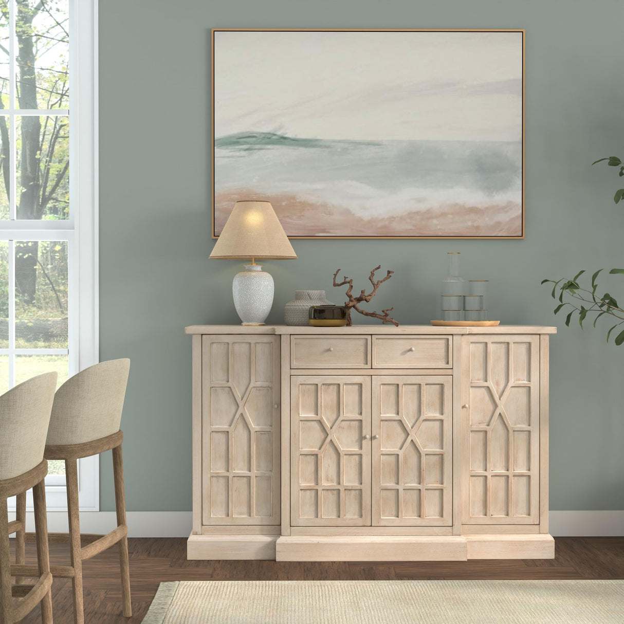 Sarreid Isla Small Sideboard  Stone Grey