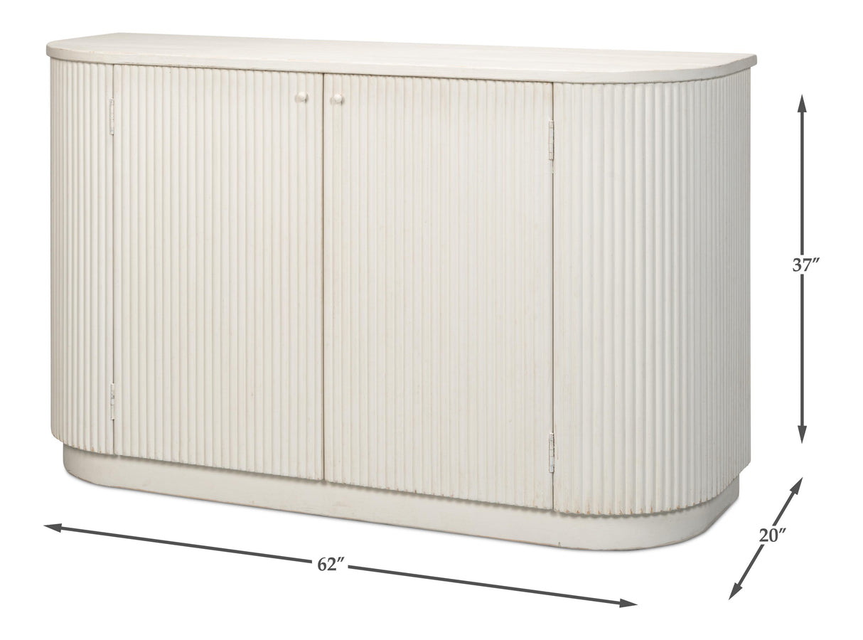 Sarreid Halle Entrance Demilune  Antique White