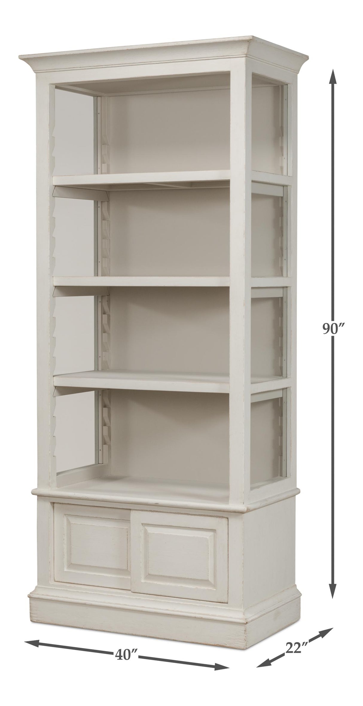 Sarreid Zoey Bookcase  Antique White