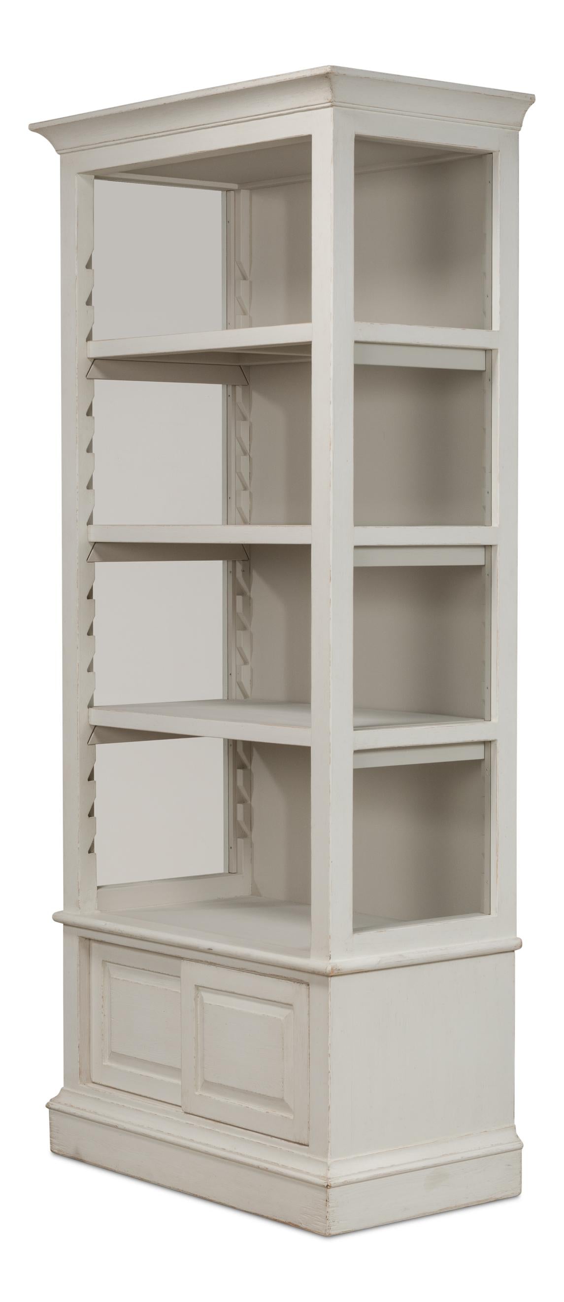 Sarreid Zoey Bookcase  Antique White