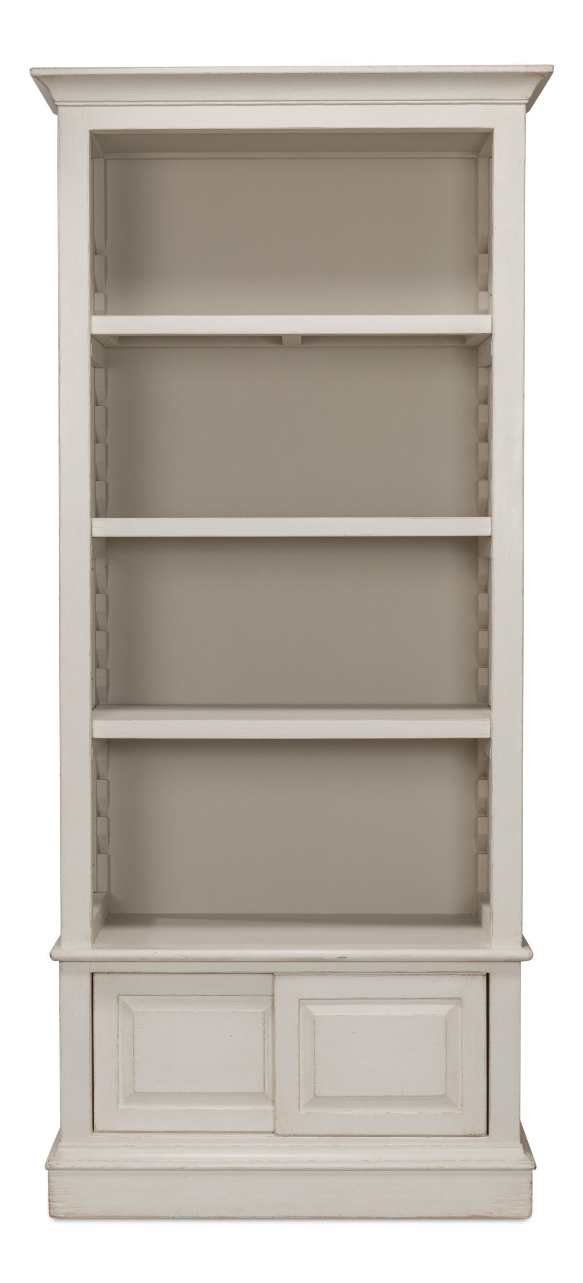 Sarreid Zoey Bookcase  Antique White