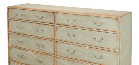 Sarreid Willow 10 Drawer Commode  Sage