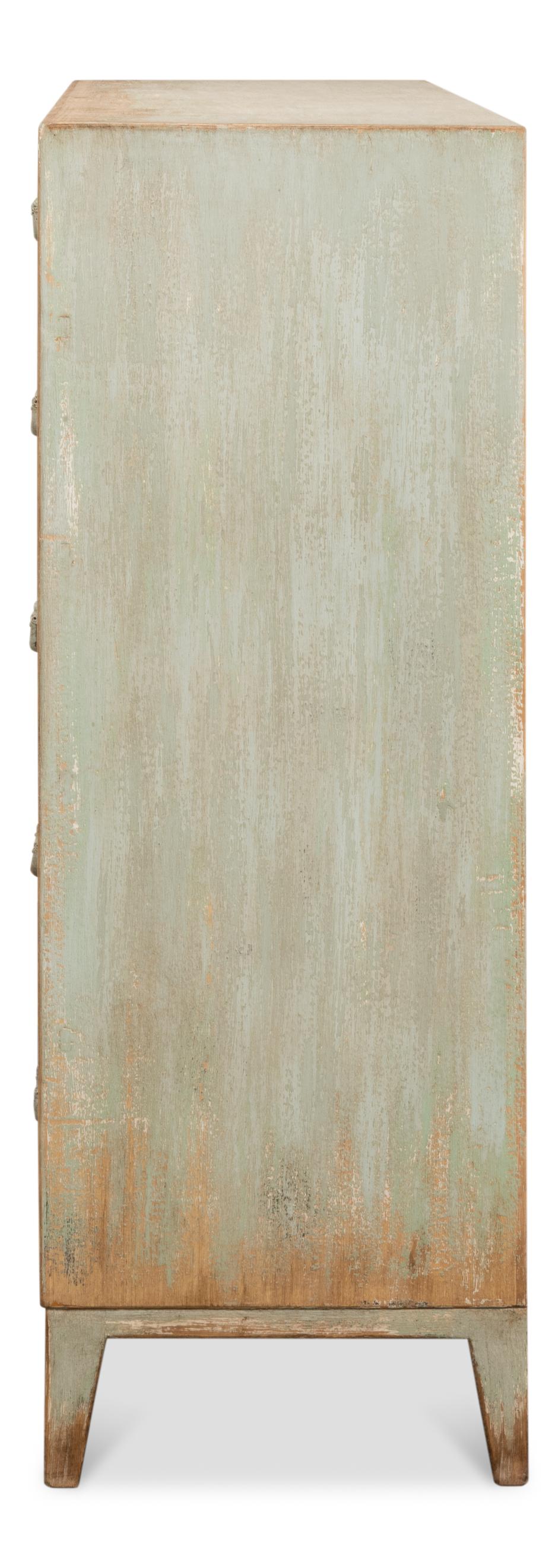 Sarreid Willow 10 Drawer Commode  Sage