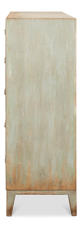 Sarreid Willow 10 Drawer Commode  Sage