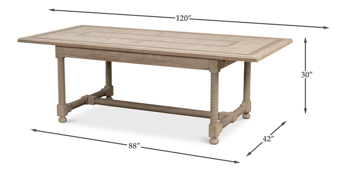 Sarreid Jurow Equestrian Dining Table  Barn Grey