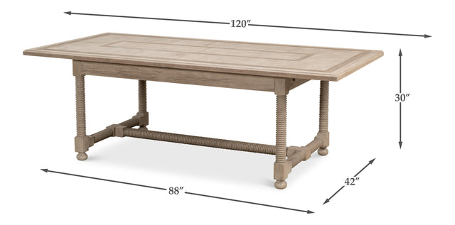 Sarreid Jurow Equestrian Dining Table  Barn Grey