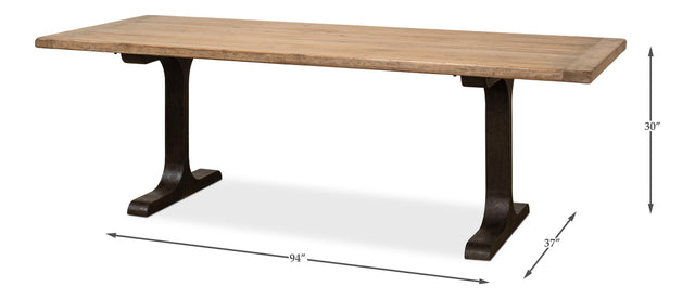 Sarreid Decan Dining Table W/Iron Base