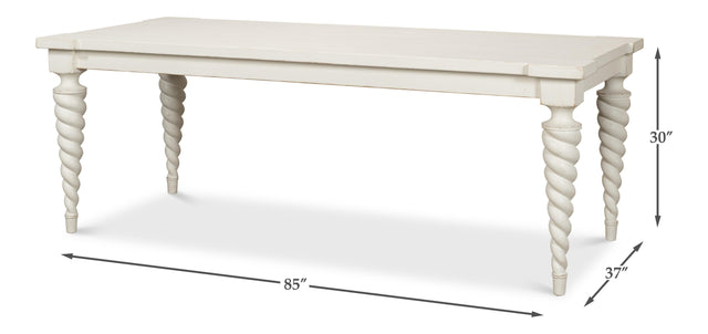 Sarreid Teagan Dining Table  Antique White