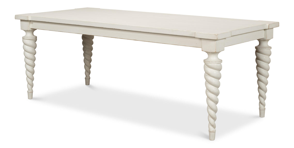 Sarreid Teagan Dining Table  Antique White