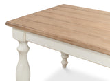 Sarreid Brie Dining Table  Ant.White/Natural Top