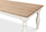 Sarreid Brie Dining Table  Ant.White/Natural Top