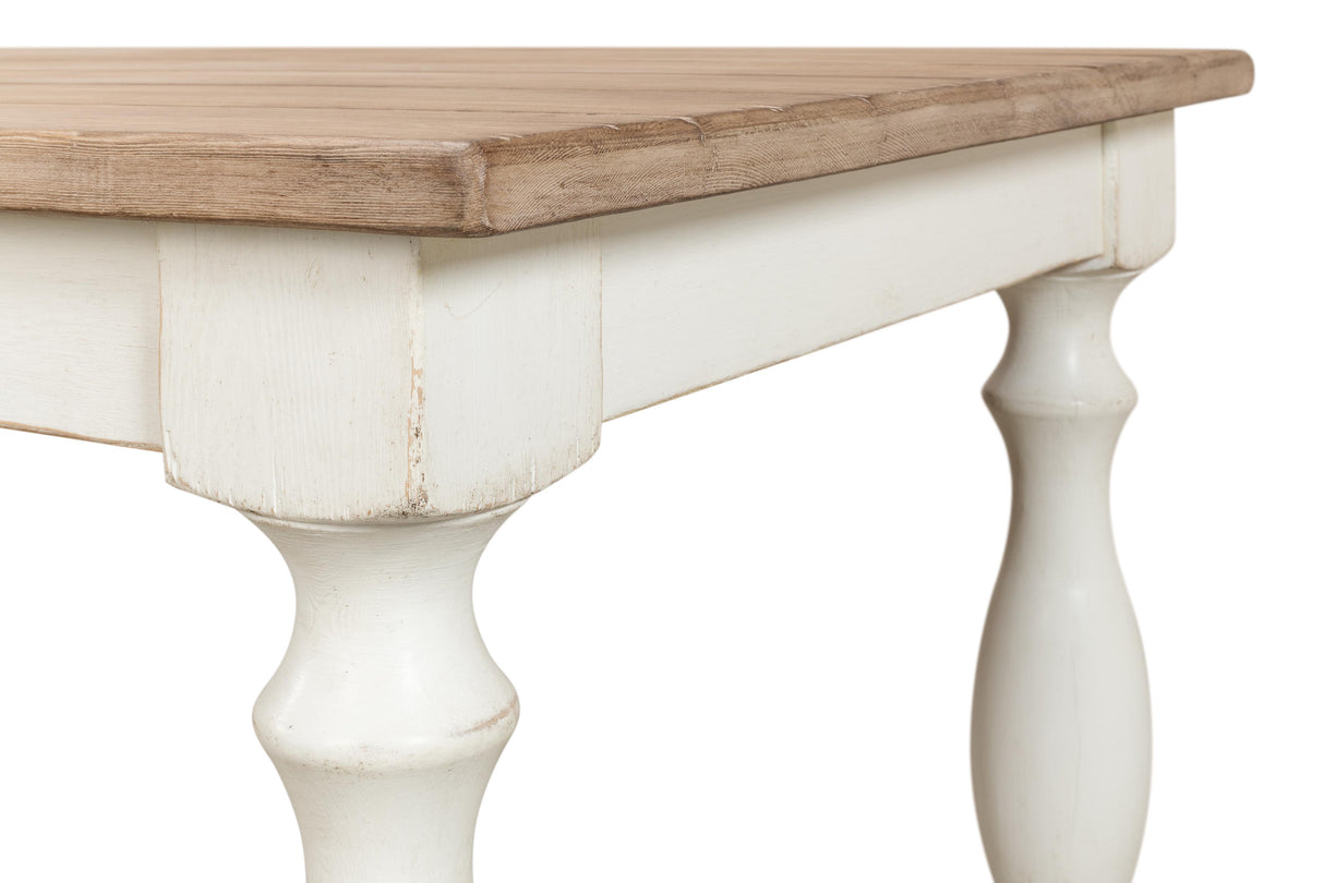 Sarreid Brie Dining Table  Ant.White/Natural Top
