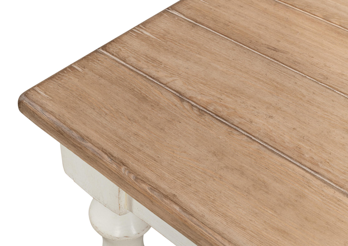 Sarreid Brie Dining Table  Ant.White/Natural Top