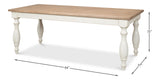 Sarreid Brie Dining Table  Ant.White/Natural Top