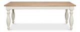 Sarreid Brie Dining Table  Ant.White/Natural Top