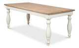Sarreid Brie Dining Table  Ant.White/Natural Top