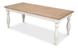 Sarreid Brie Dining Table  Ant.White/Natural Top