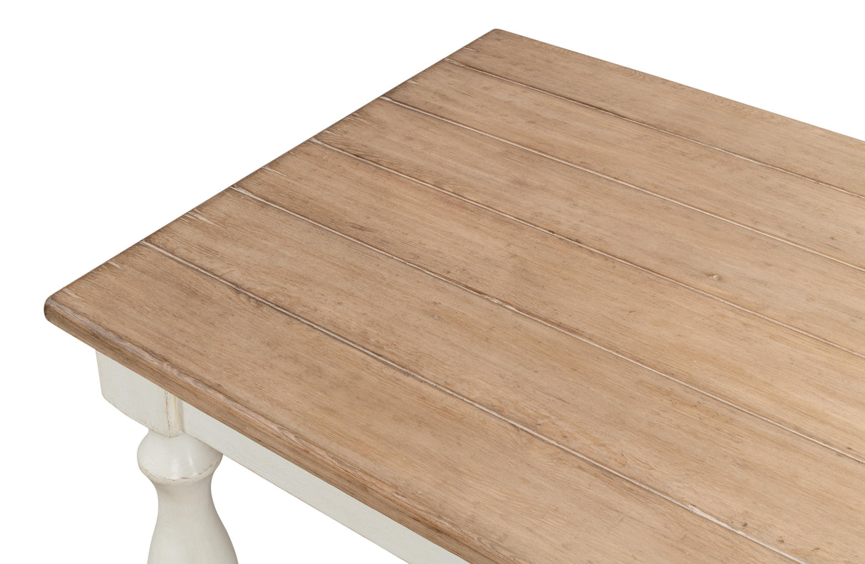 Sarreid Brie Dining Table  Ant.White/Natural Top
