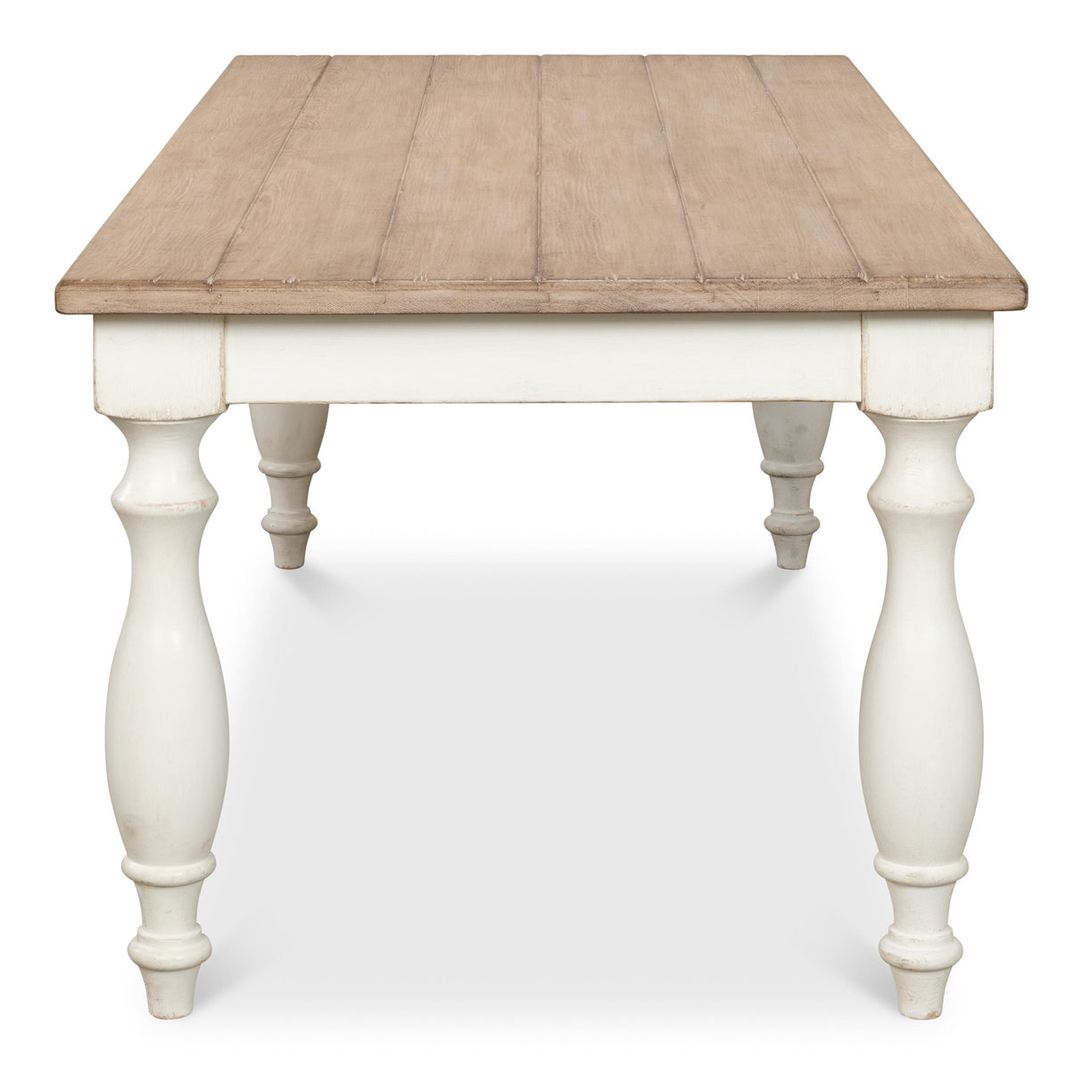Sarreid Brie Dining Table  Ant.White/Natural Top