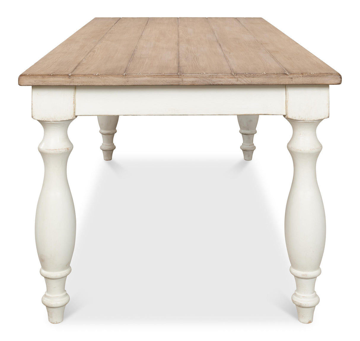 Sarreid Brie Dining Table  Ant.White/Natural Top
