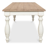 Sarreid Brie Dining Table  Ant.White/Natural Top