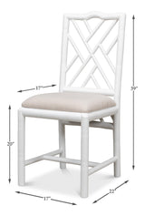 Sarreid Brighton Bamboo Side Chair  White