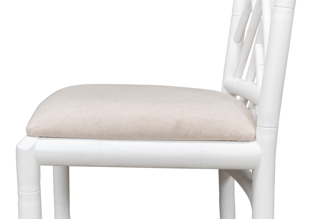 Sarreid Brighton Bamboo Side Chair  White