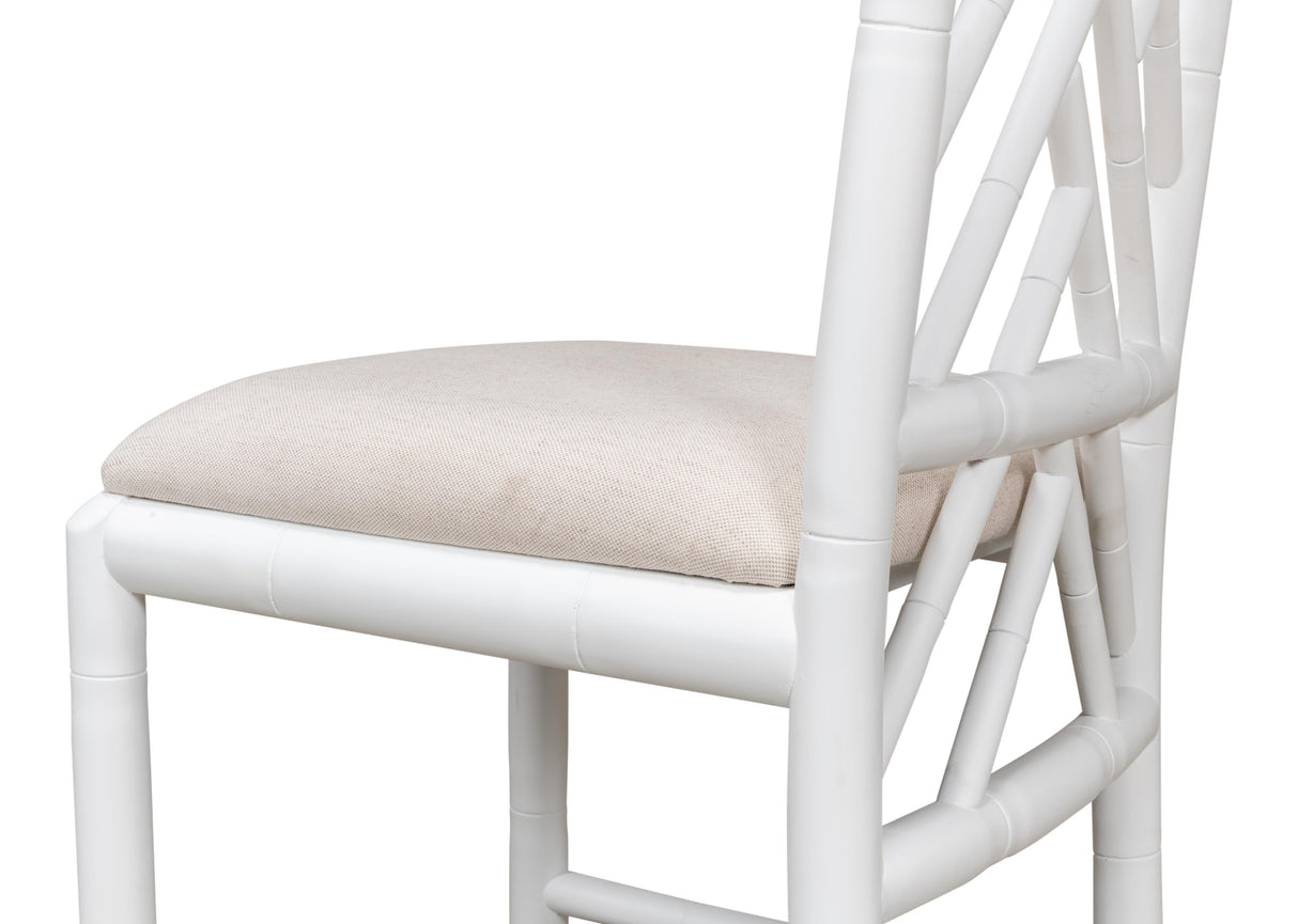Sarreid Brighton Bamboo Side Chair  White
