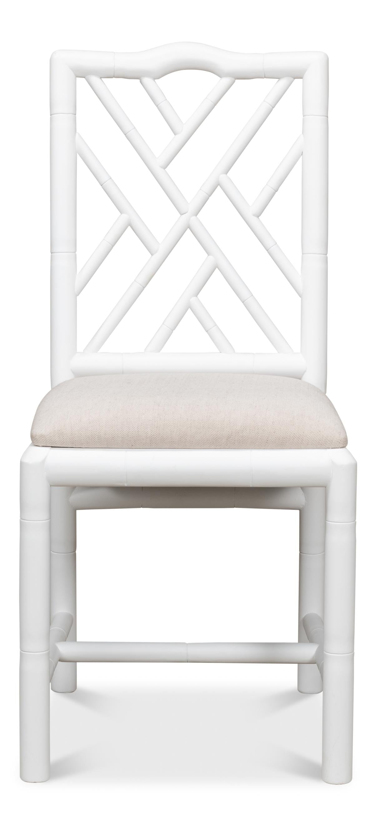Sarreid Brighton Bamboo Side Chair  White
