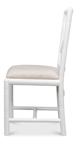 Sarreid Brighton Bamboo Side Chair  White
