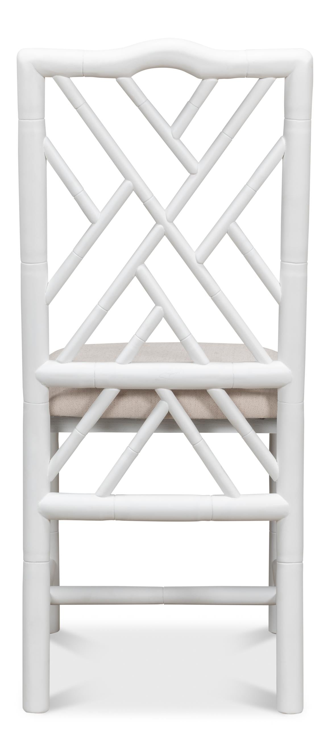 Sarreid Brighton Bamboo Side Chair  White