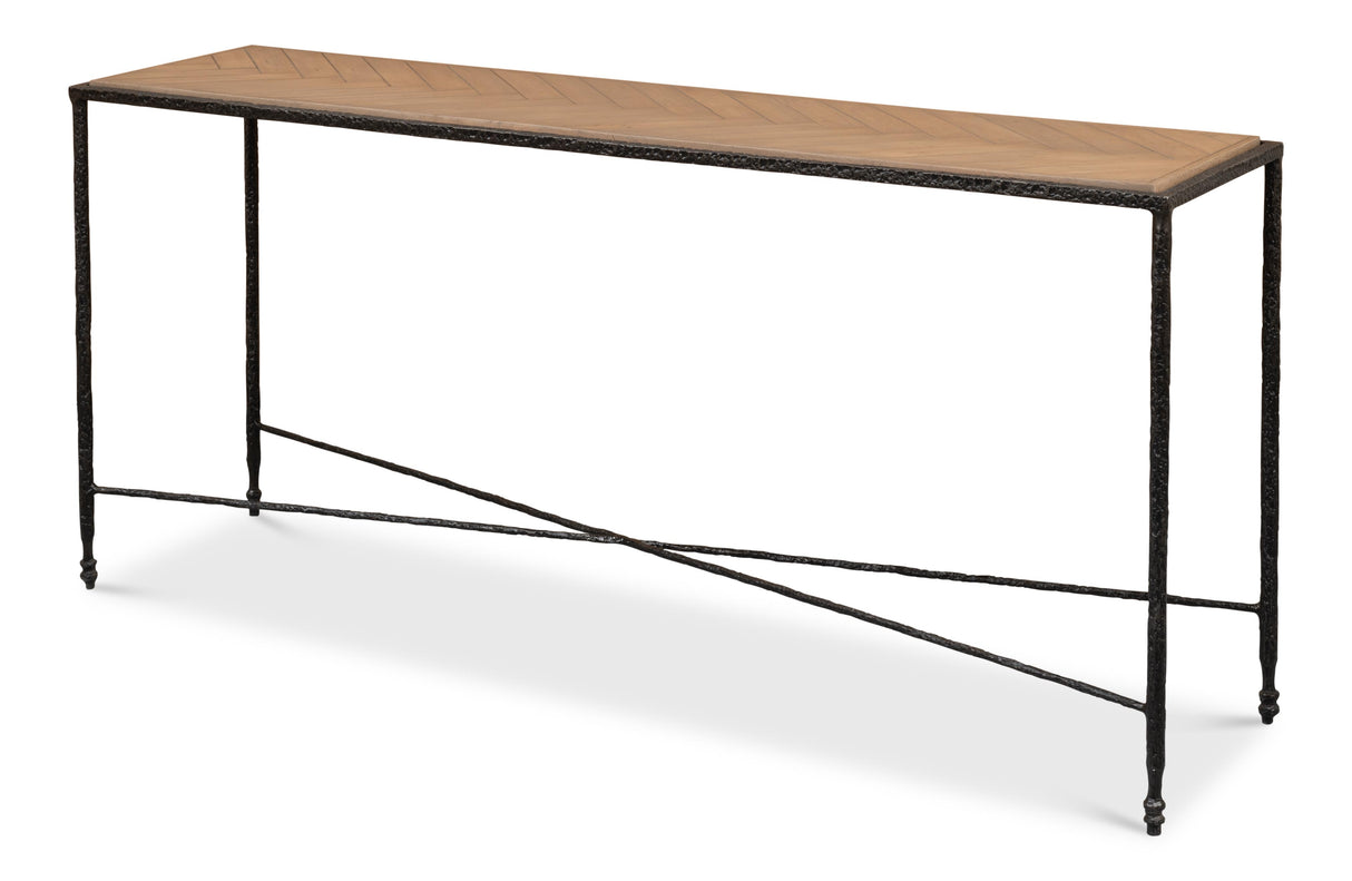 Sarreid Castle Gate Console Table W/Parquet Top