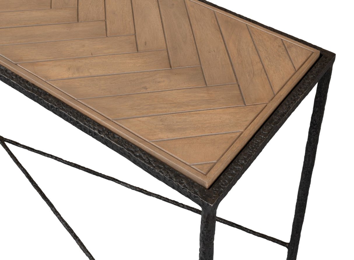 Sarreid Castle Gate Console Table W/Parquet Top